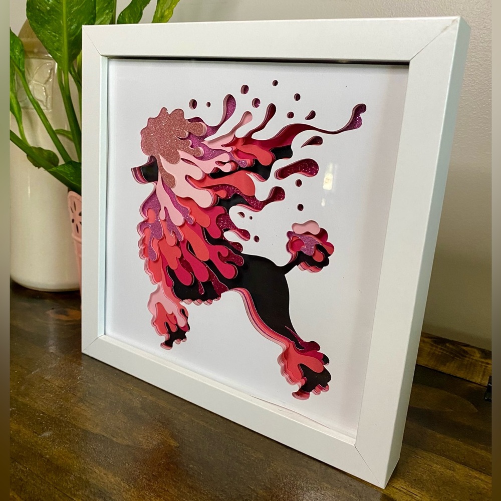 3D Drip Poodle Shadowbox - Picture 3 of 7